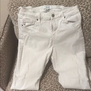 Pistola Women's Cream Distressed Skinny Jeans